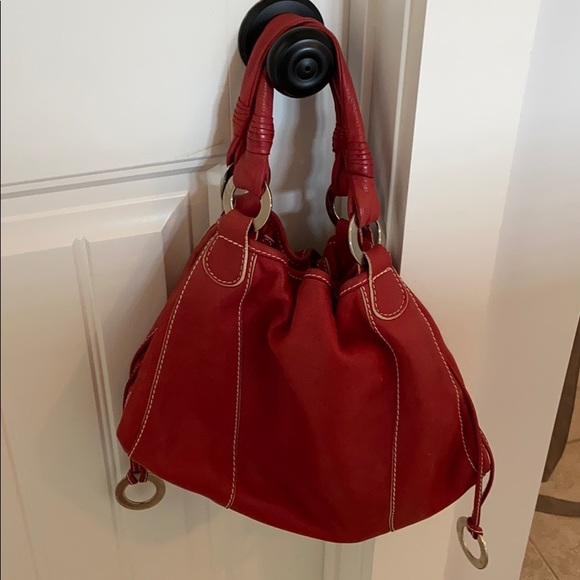 Red, soft leather hobo purse - Picture 4 of 6